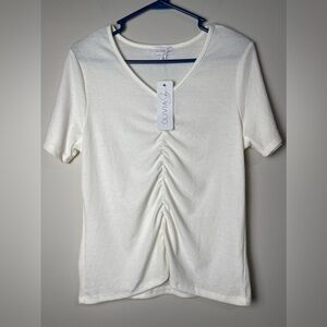 NWT Nordstrom Olivia Sky Front Ruched Tee